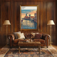 Venice Canals Romantic Sunset Travel Poster PosterGoat