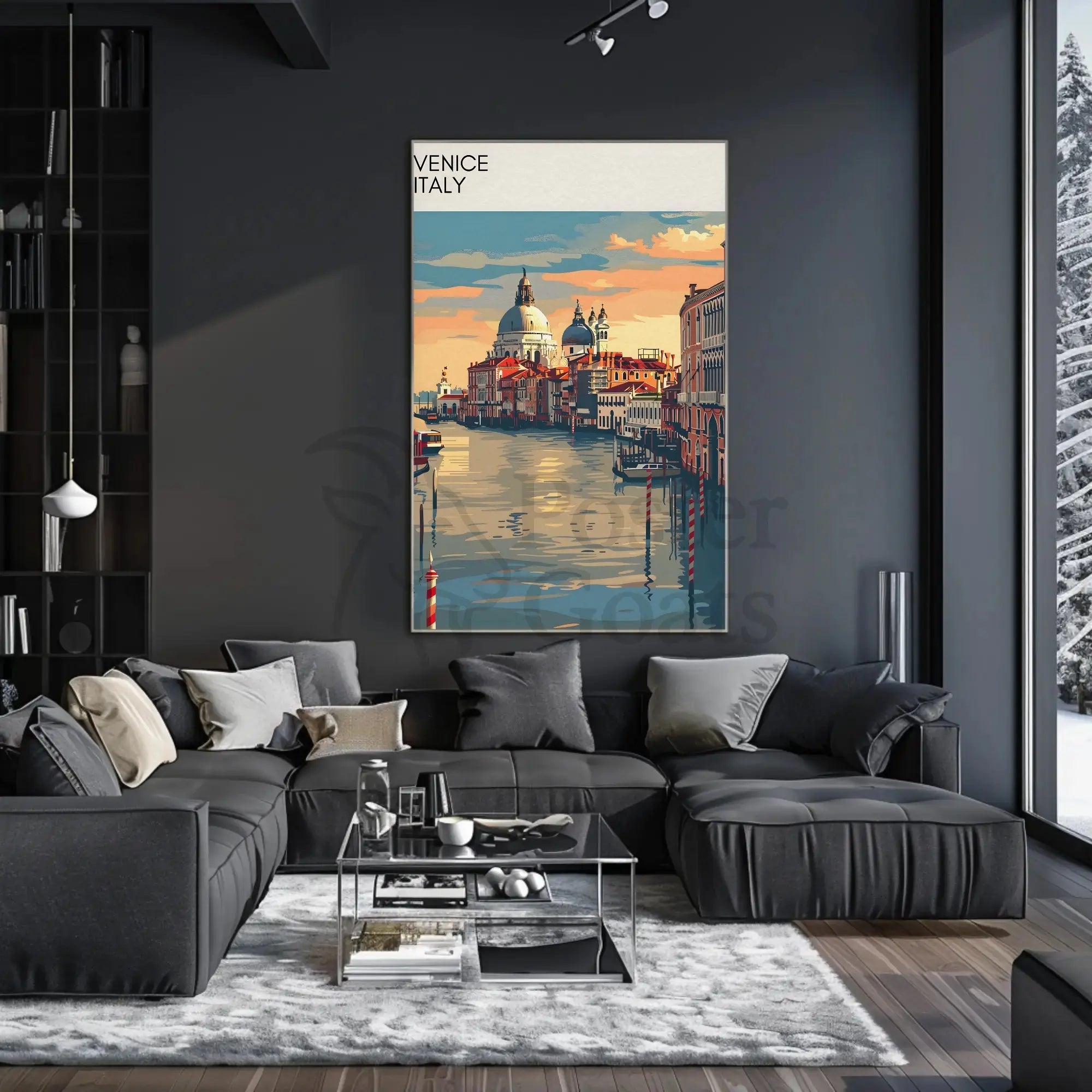 Venice Canals Romantic Sunset Travel Poster PosterGoat