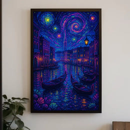 Venice Dreamscape: Starry Night-Inspired Travel Poster PosterGoat