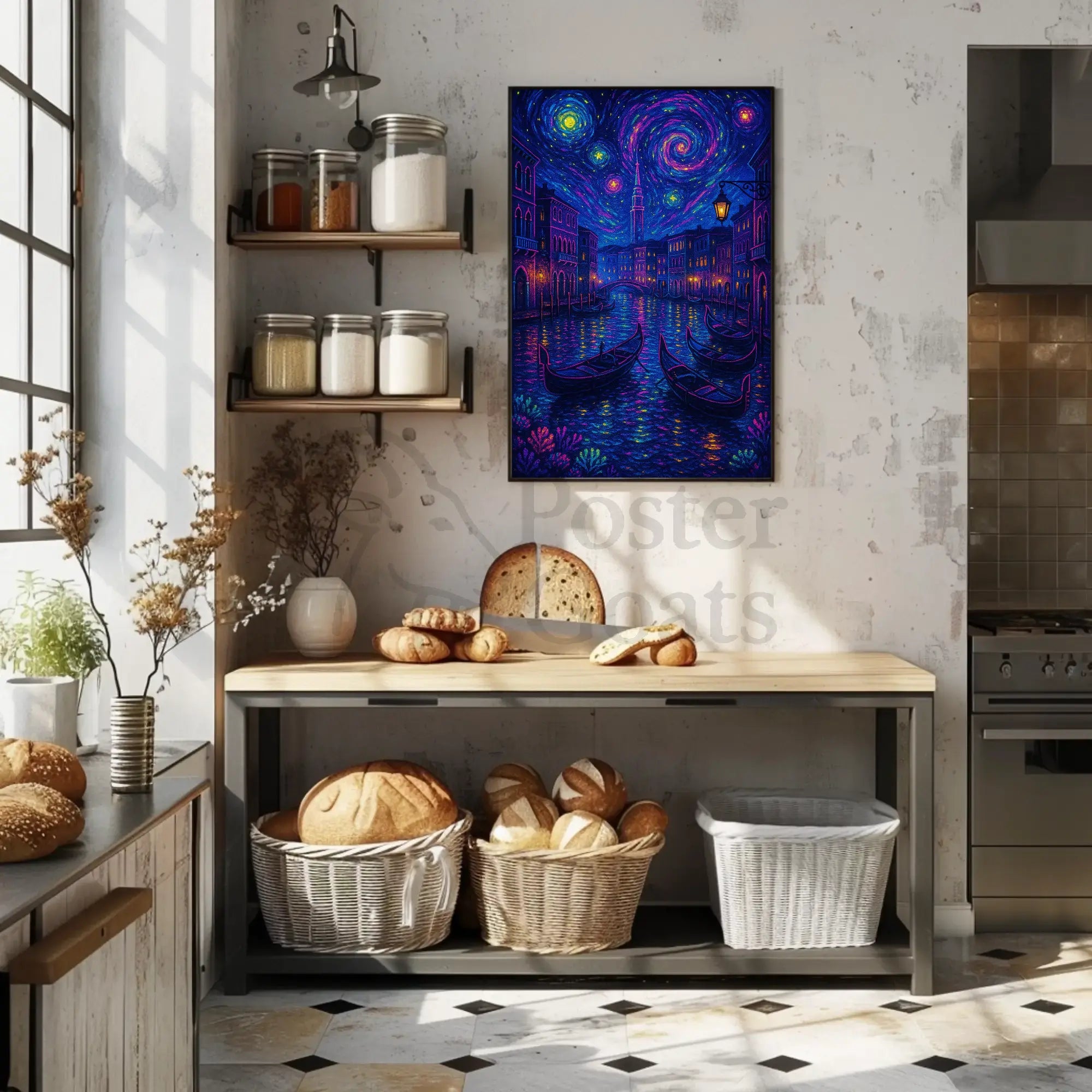 Venice Dreamscape: Starry Night-Inspired Travel Poster PosterGoat