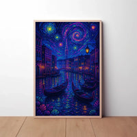Venice Dreamscape: Starry Night-Inspired Travel Poster PosterGoat