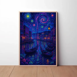 Venice Dreamscape: Starry Night-Inspired Travel Poster PosterGoat