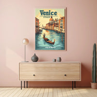 Venice Gondola Journey: Romantic Travel Poster PosterGoat