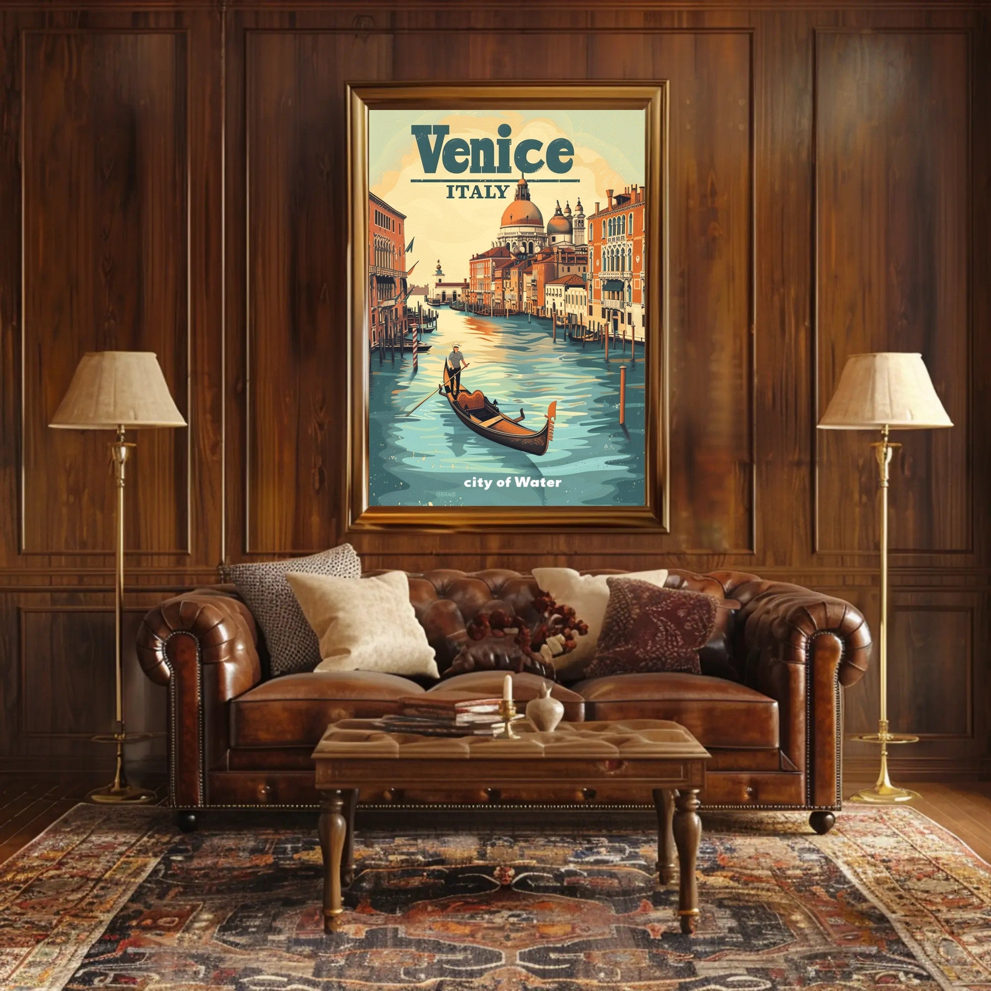 Venice Gondola Journey: Romantic Travel Poster PosterGoat