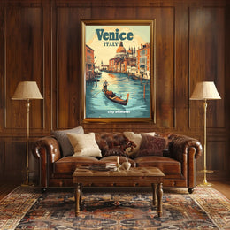 Venice Gondola Journey: Romantic Travel Poster PosterGoat