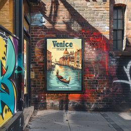 Venice Gondola Journey: Romantic Travel Poster PosterGoat
