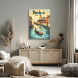 Venice Gondola Journey: Romantic Travel Poster PosterGoat