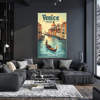 Venice Gondola Journey: Romantic Travel Poster PosterGoat