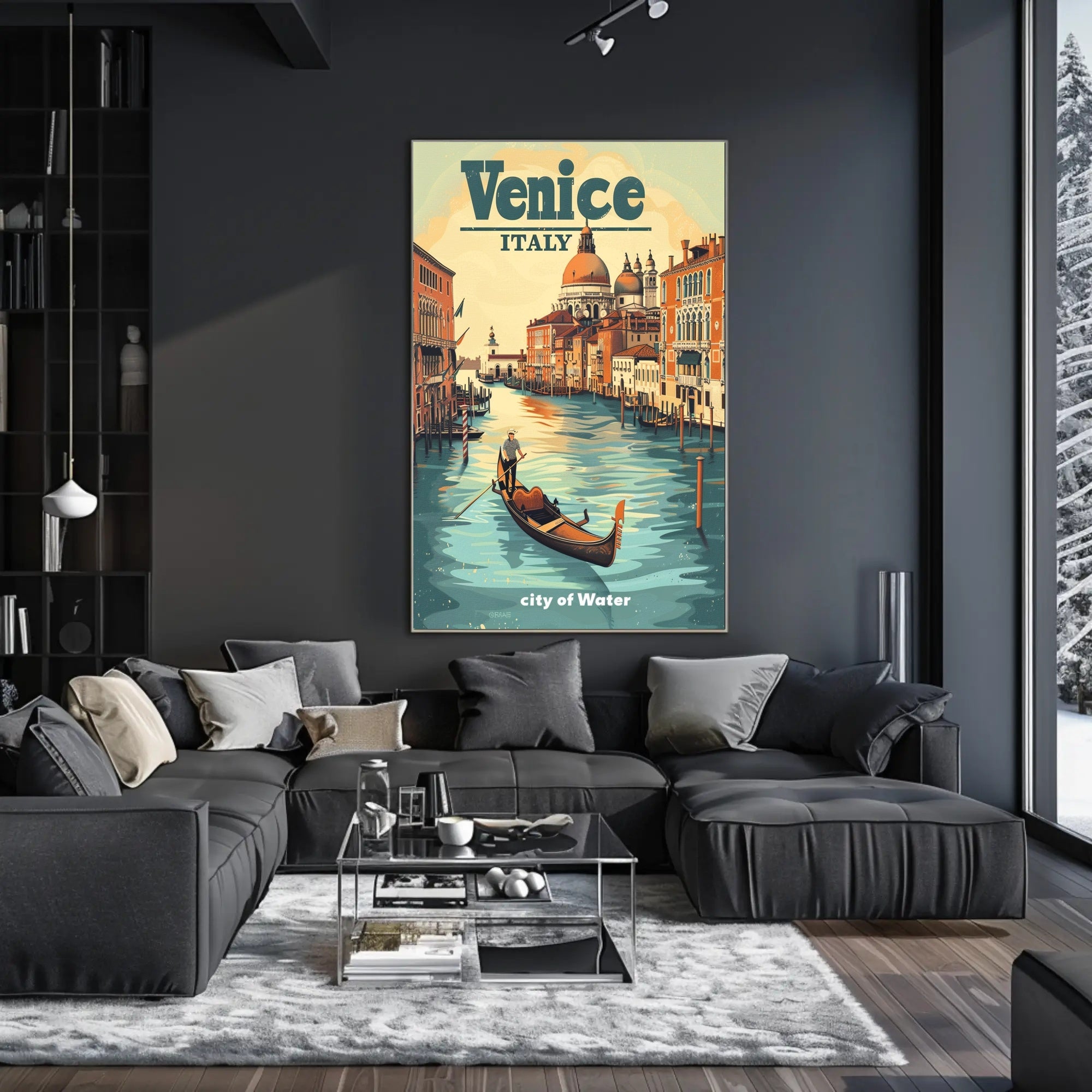 Venice Gondola Journey: Romantic Travel Poster PosterGoat