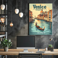 Venice Gondola Journey: Romantic Travel Poster PosterGoat