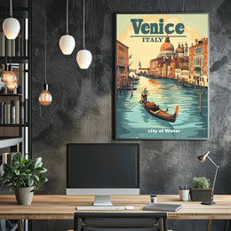 Venice Gondola Journey: Romantic Travel Poster PosterGoat
