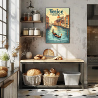 Venice Gondola Journey: Romantic Travel Poster PosterGoat