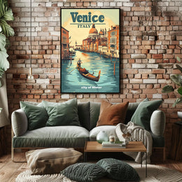 Venice Gondola Journey: Romantic Travel Poster PosterGoat