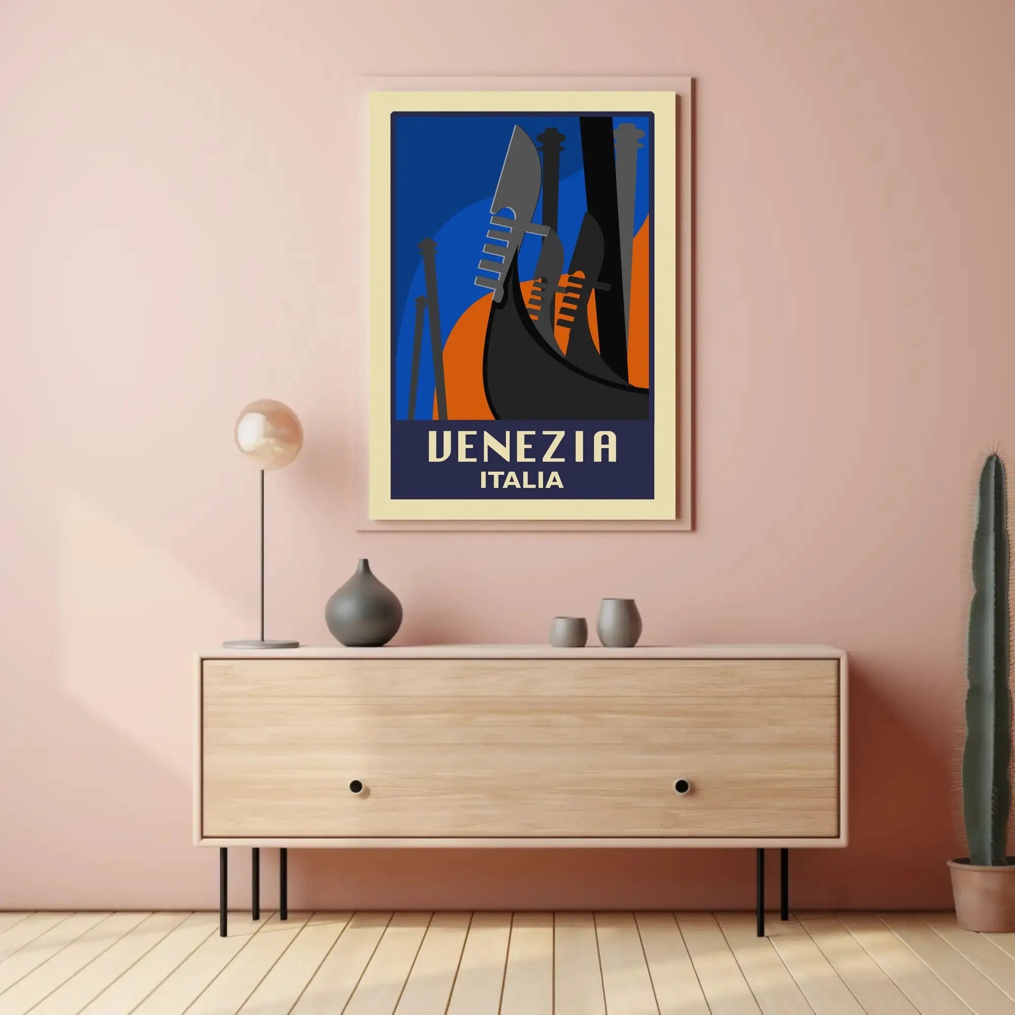 Venice Gondola Modern Art Deco Travel Poster PosterGoat