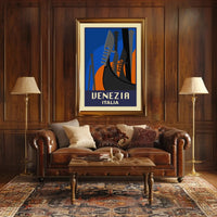 Venice Gondola Modern Art Deco Travel Poster PosterGoat