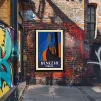 Venice Gondola Modern Art Deco Travel Poster PosterGoat