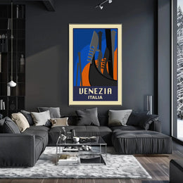Venice Gondola Modern Art Deco Travel Poster PosterGoat