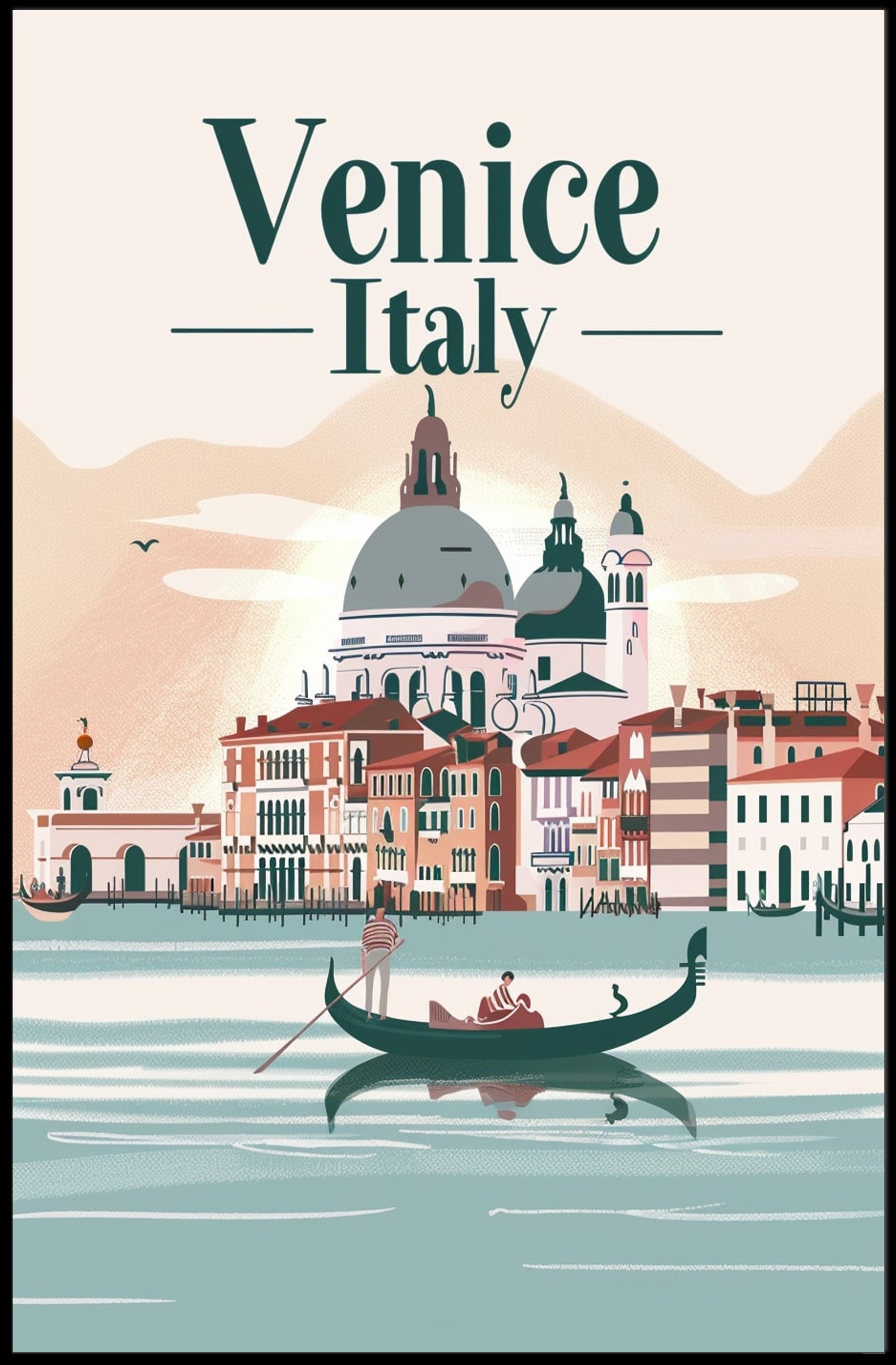 Venice Gondola Ride: Serene Urban Travel Poster PosterGoat