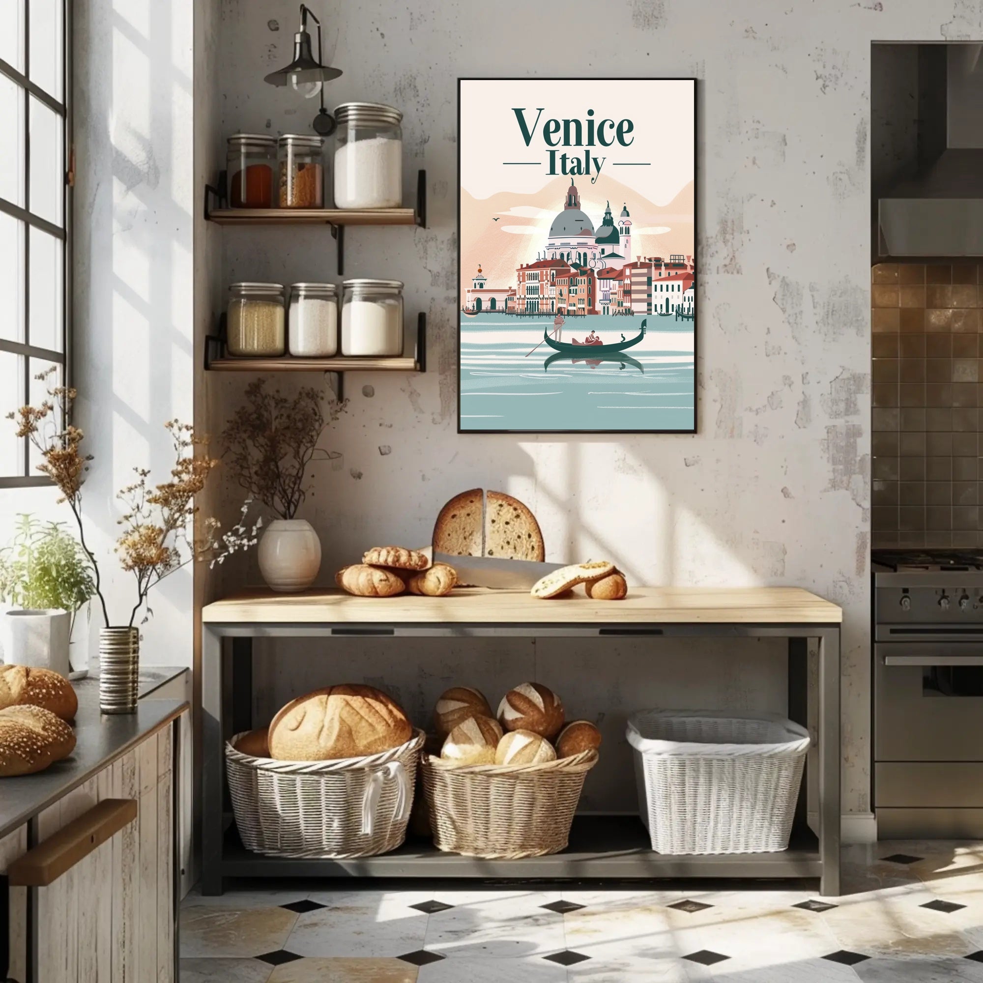 Venice Gondola Ride: Serene Urban Travel Poster PosterGoat