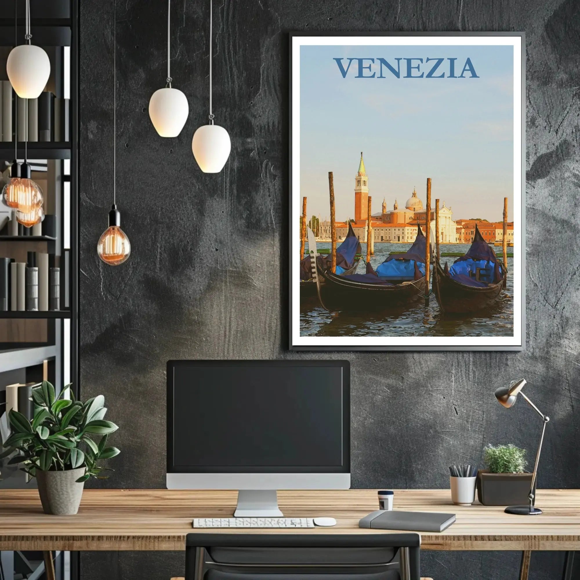 Venice Gondola Scene Travel Poster PosterGoat
