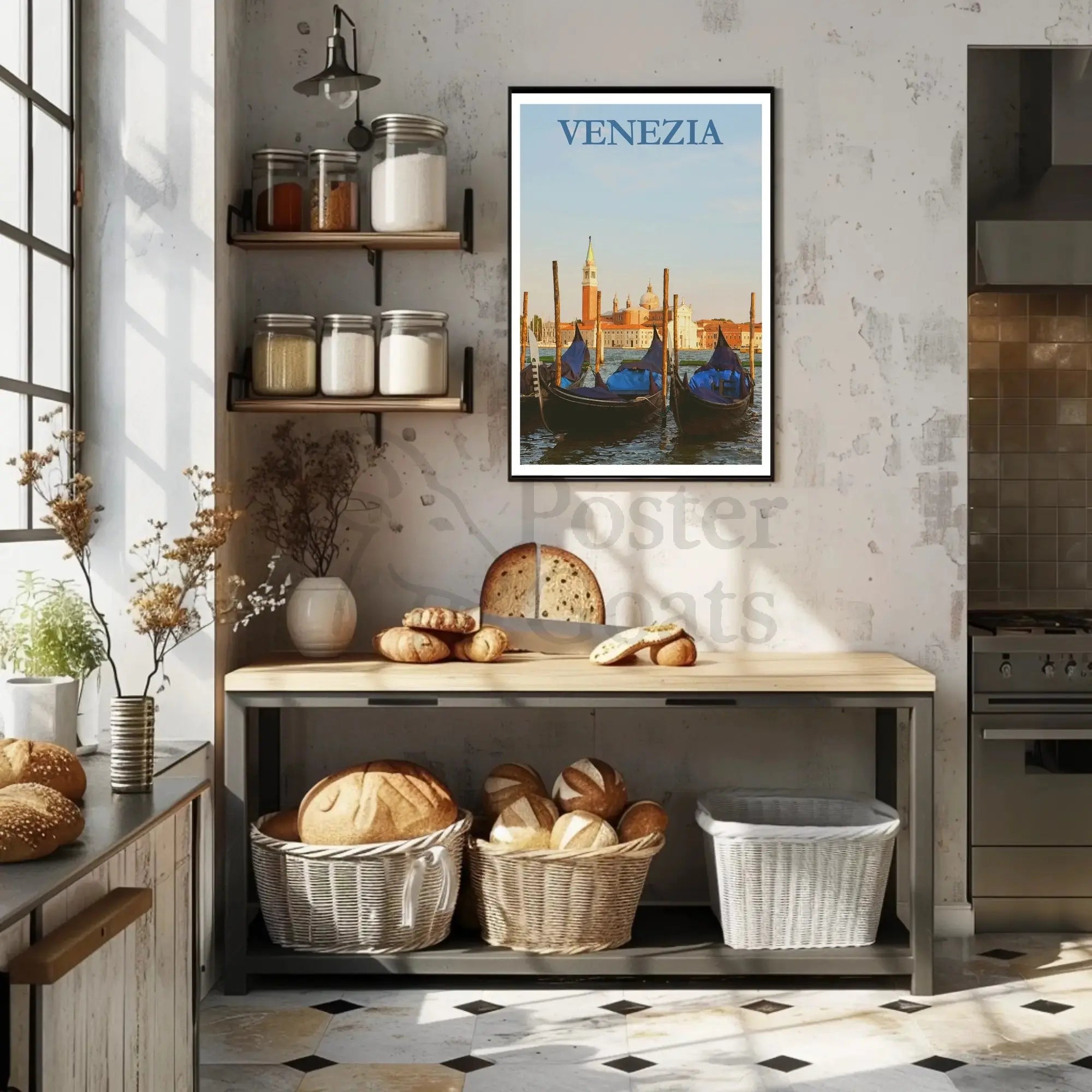 Venice Gondola Scene Travel Poster PosterGoat