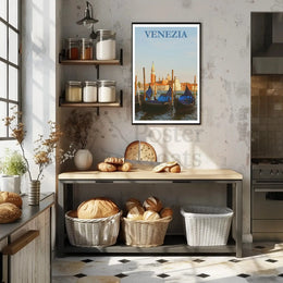 Venice Gondola Scene Travel Poster PosterGoat
