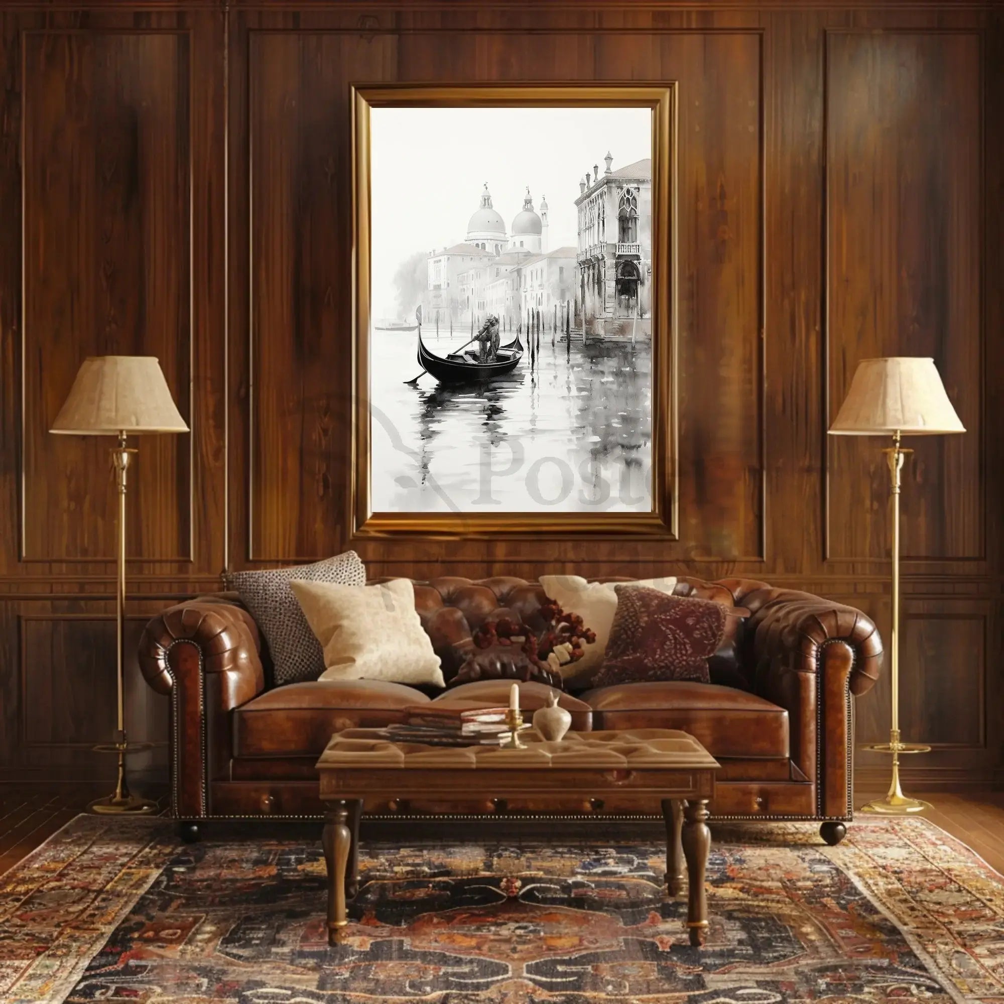 Venice Gondola, Renaissance Reflection Cultural Heritage Poster PosterGoat