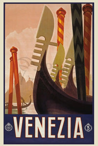 Venice Gondolas Vintage Travel Poster PosterGoat