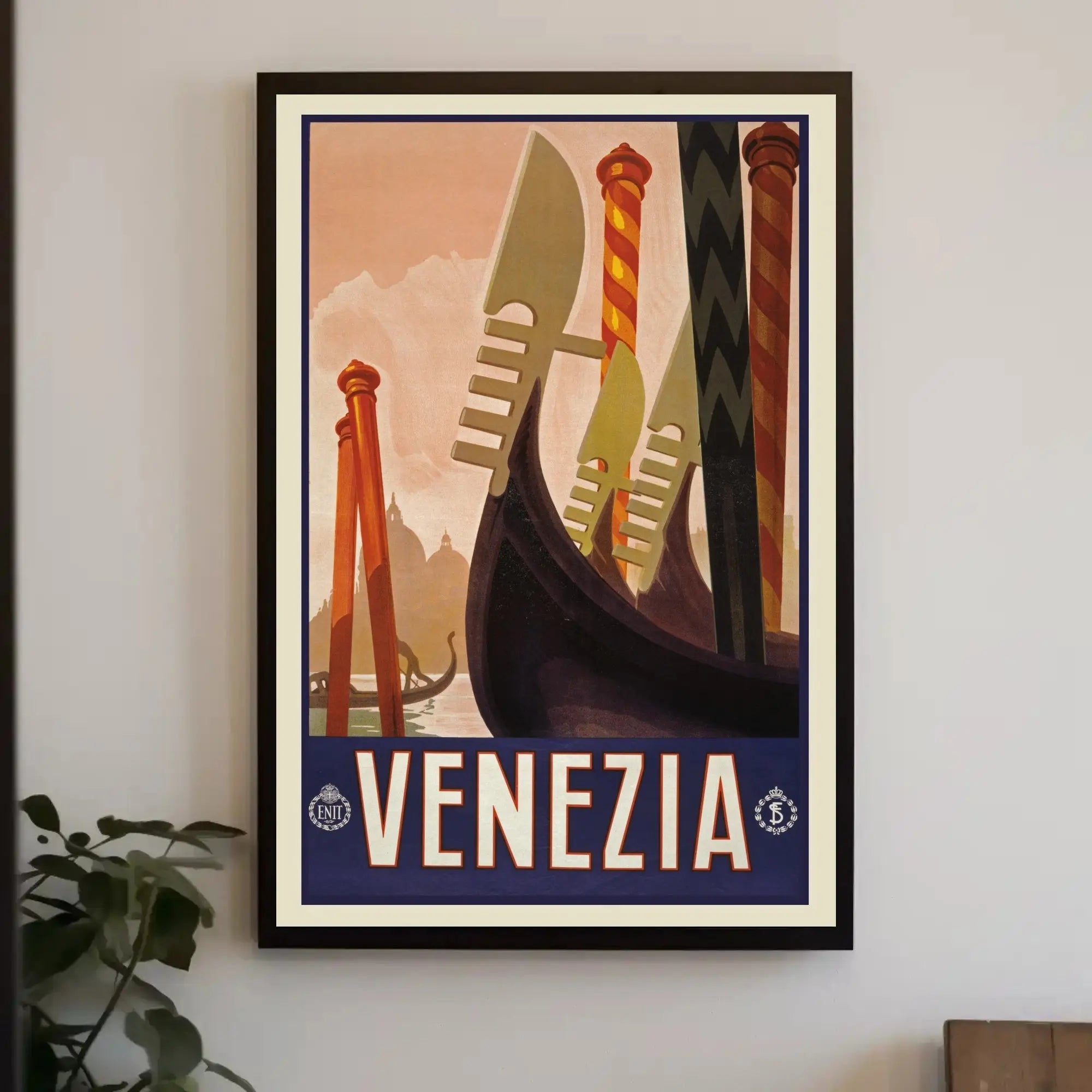 Venice Gondolas Vintage Travel Poster PosterGoat