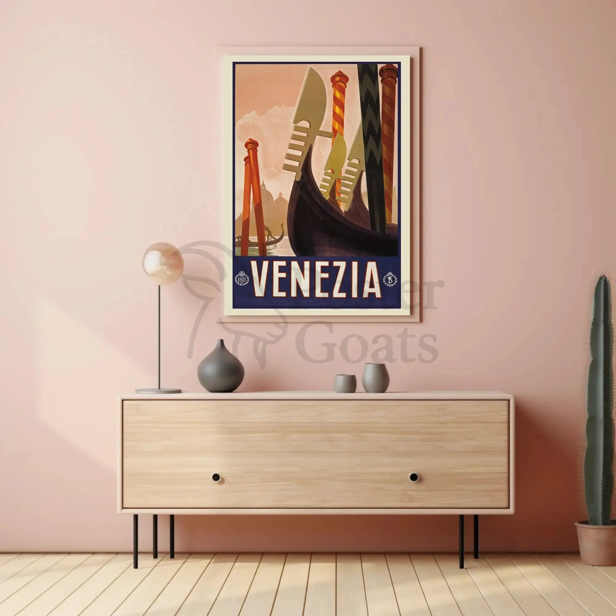 Venice Gondolas Vintage Travel Poster PosterGoat