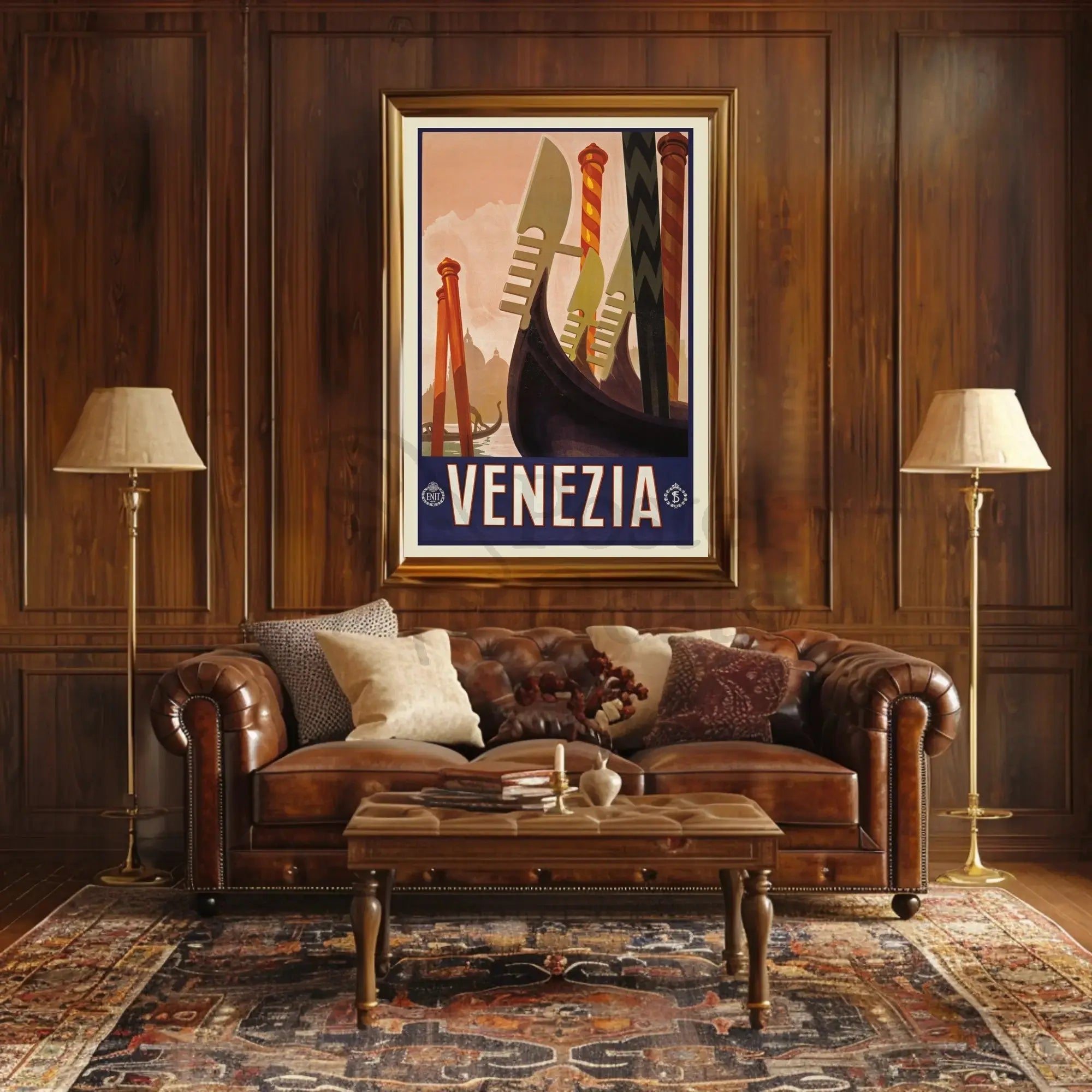 Venice Gondolas Vintage Travel Poster PosterGoat