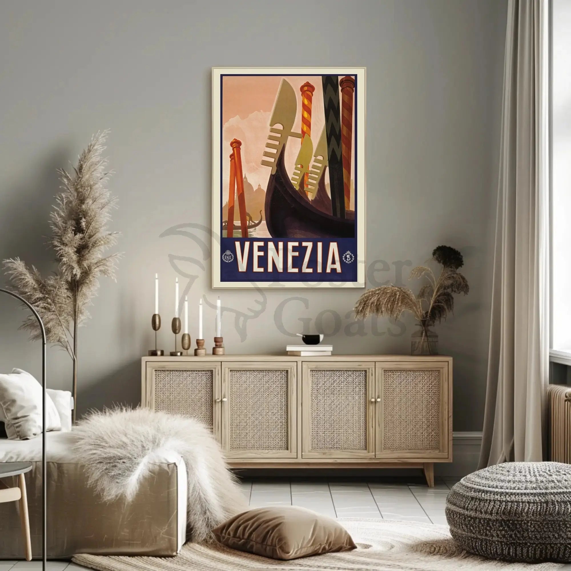Venice Gondolas Vintage Travel Poster PosterGoat