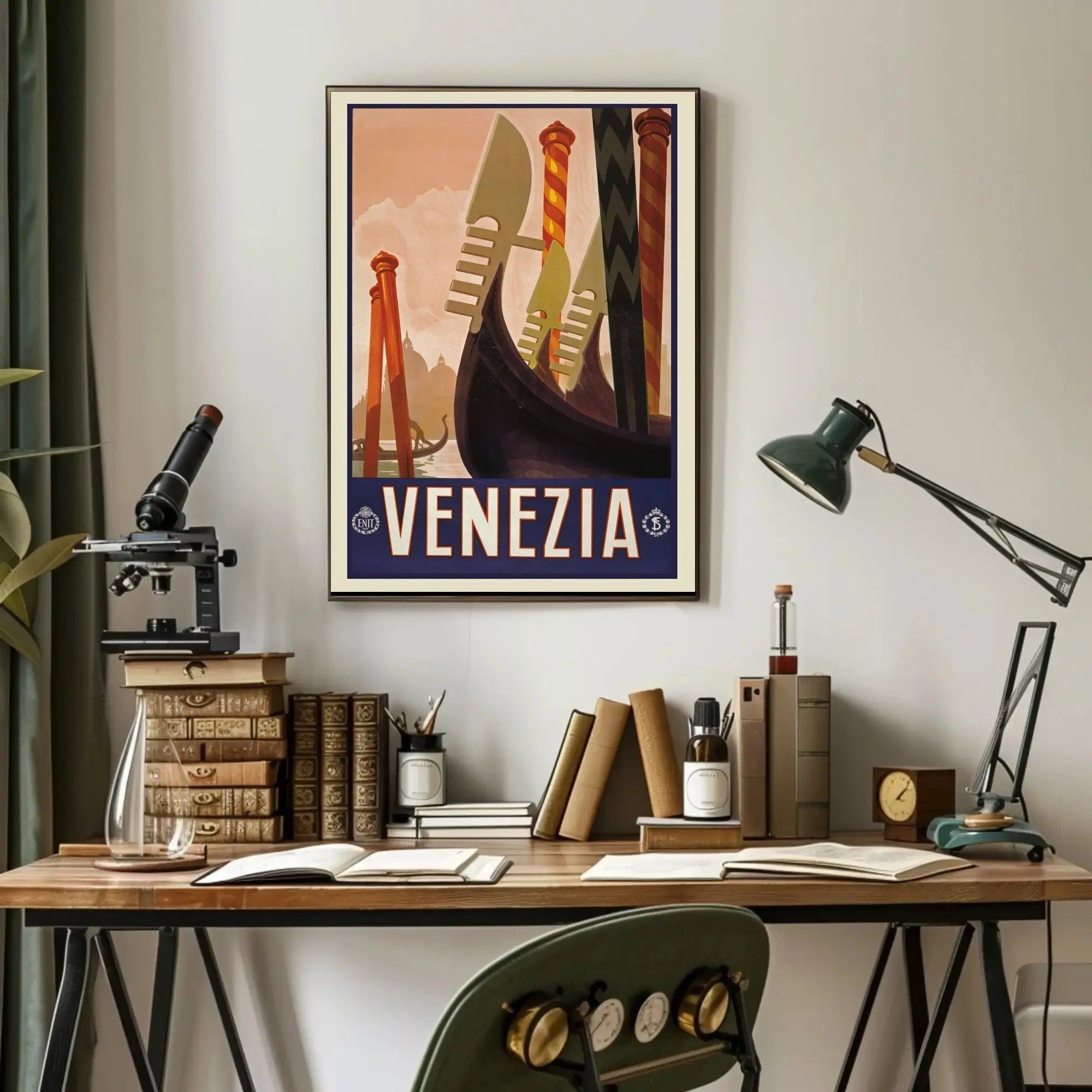 Venice Gondolas Vintage Travel Poster PosterGoat