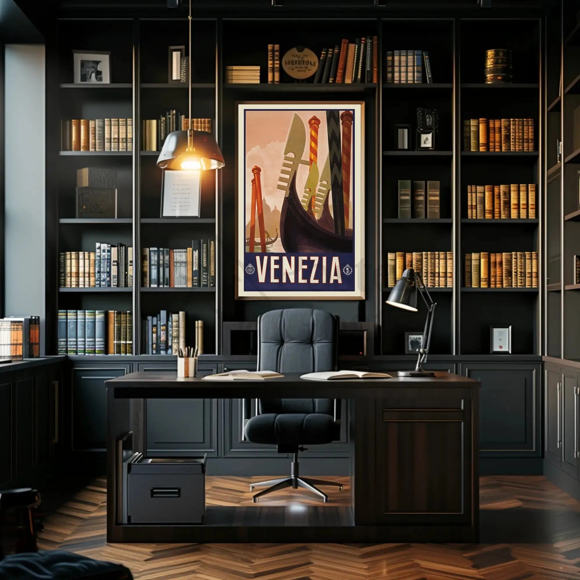 Venice Gondolas Vintage Travel Poster PosterGoat