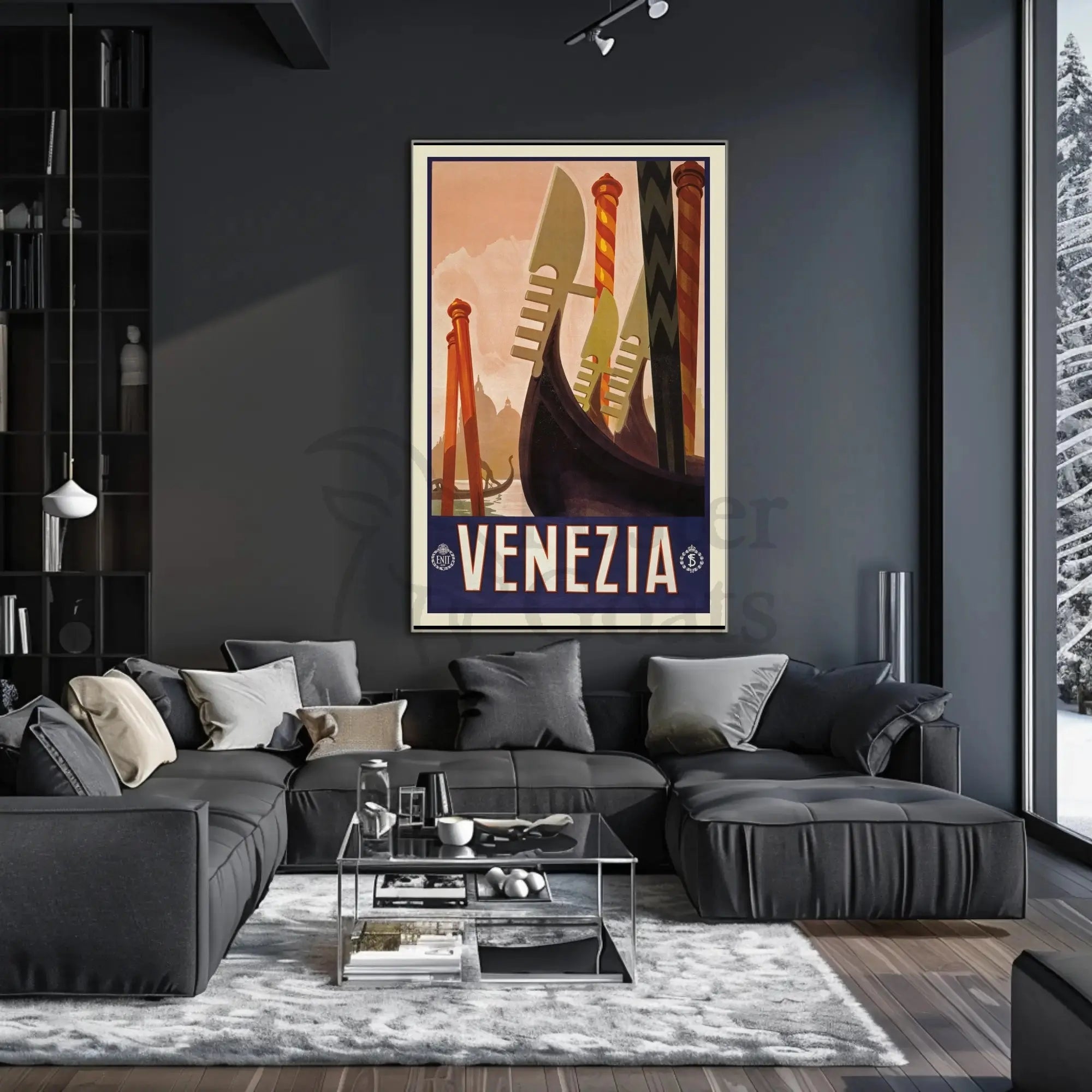 Venice Gondolas Vintage Travel Poster PosterGoat
