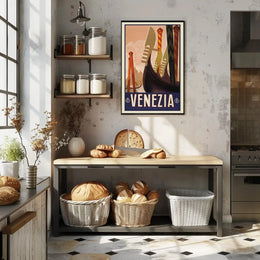 Venice Gondolas Vintage Travel Poster PosterGoat
