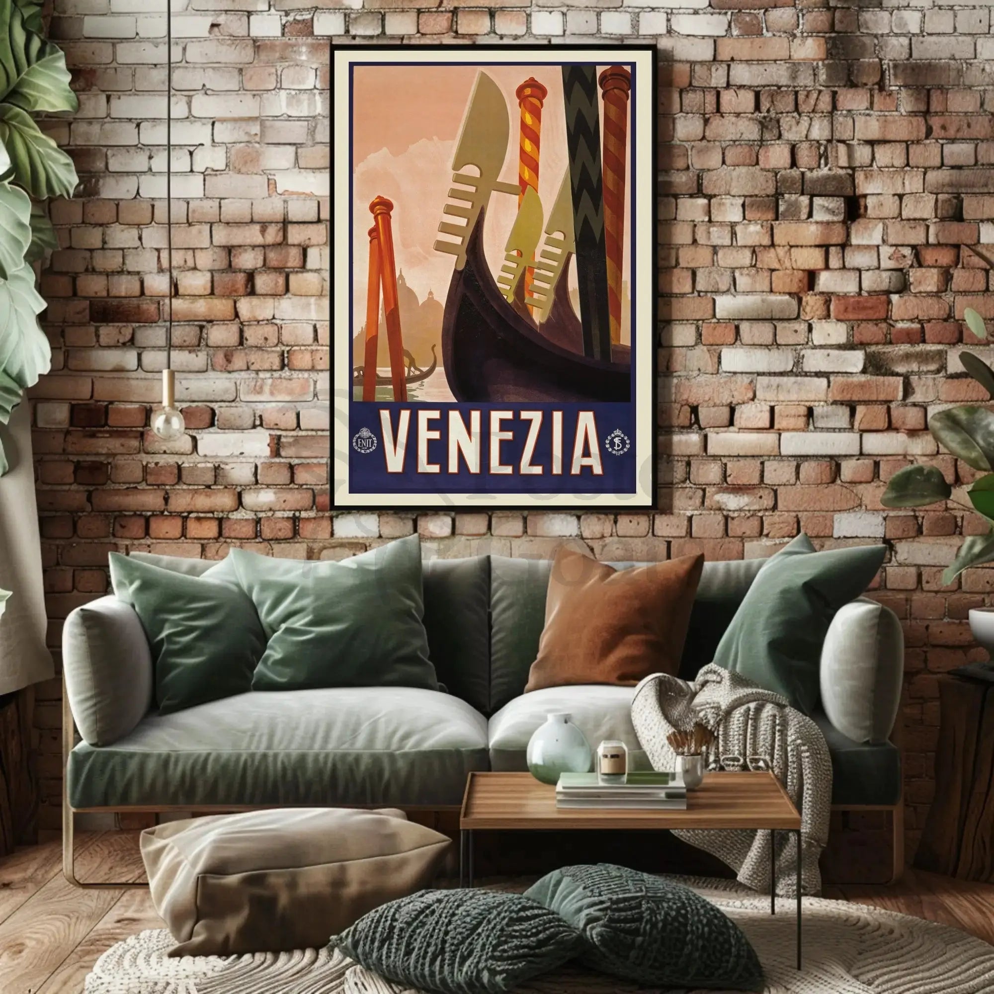 Venice Gondolas Vintage Travel Poster PosterGoat