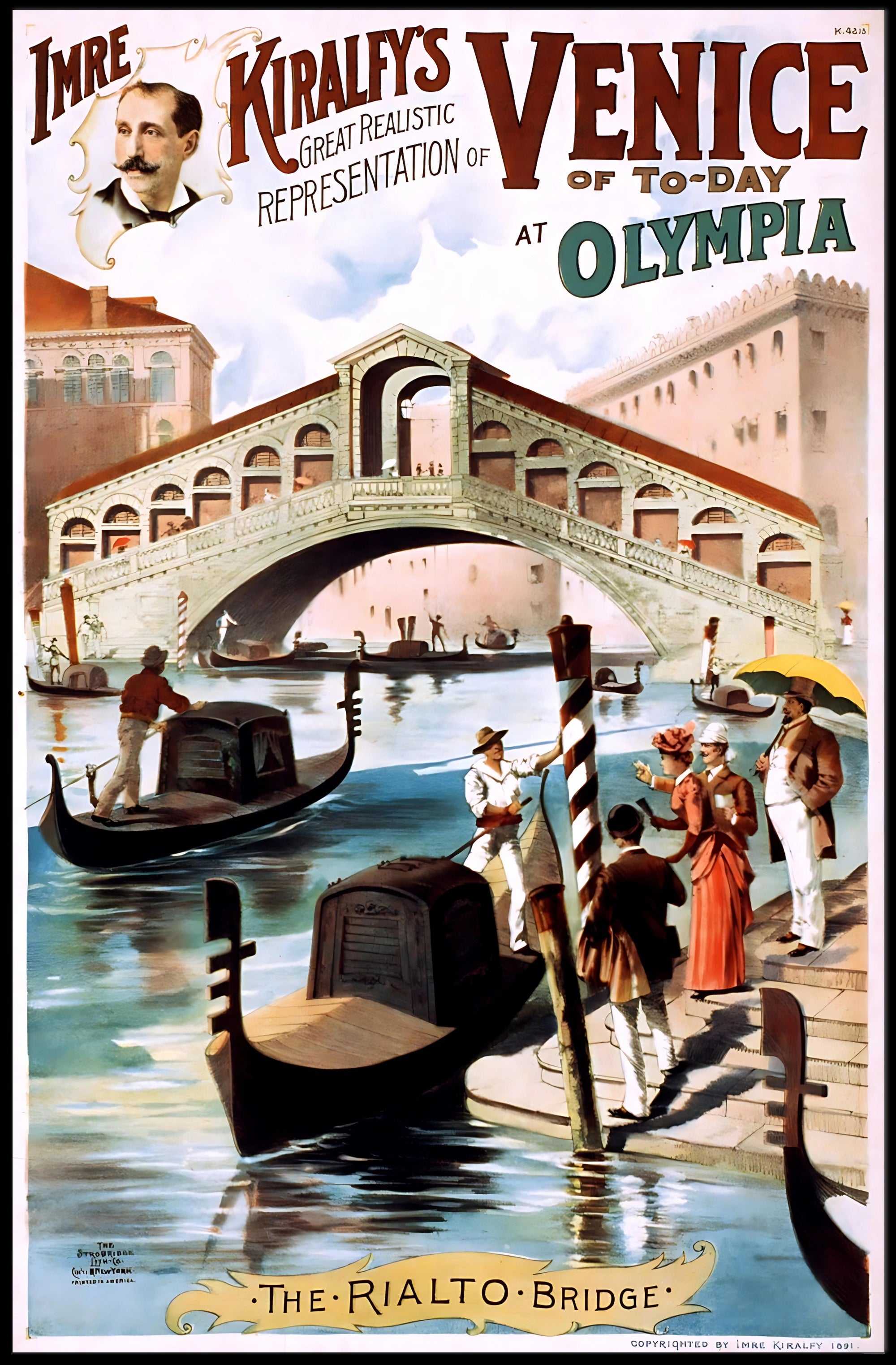 Venice Rialto Bridge Nostalgia Cultural or Heritage Poster PosterGoat