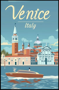Venice Vintage Travel Poster: Nostalgic Italian Cityscape PosterGoat