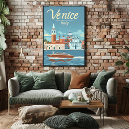 Venice Vintage Travel Poster: Nostalgic Italian Cityscape PosterGoat