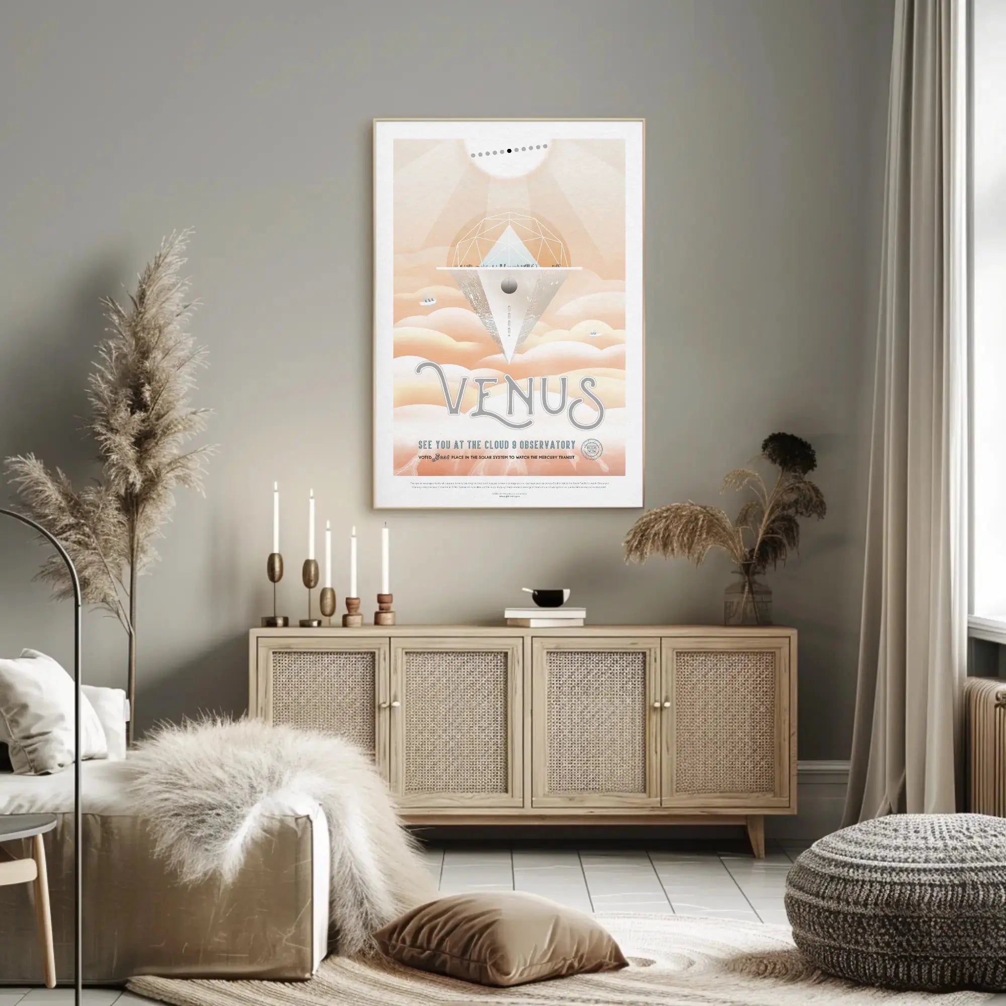 Venus Transit Cloud 9 Observatory Futuristic Sci-Fi Poster PosterGoat