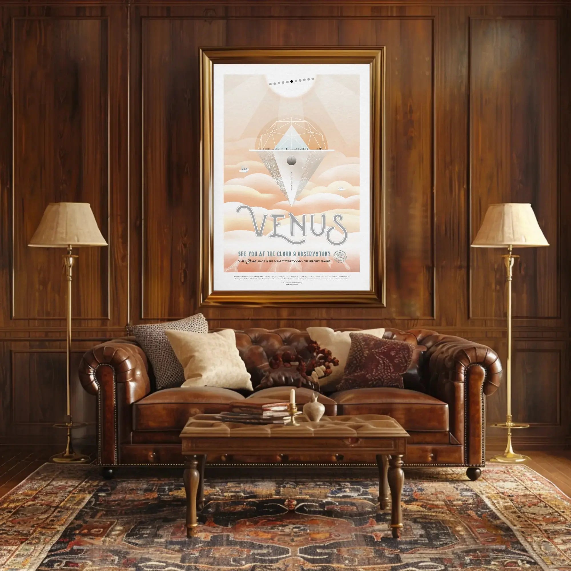 Venus Transit Cloud 9 Observatory Futuristic Sci-Fi Poster PosterGoat