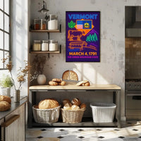 Vermont Green Mountain State Neon Sign Heritage Poster PosterGoat
