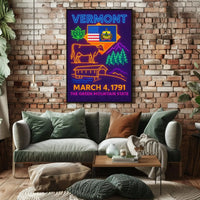 Vermont Green Mountain State Neon Sign Heritage Poster PosterGoat