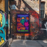 Vermont Neon Heritage Art Print - Cultural or Heritage Poster PosterGoat