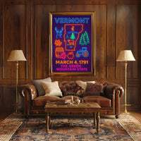 Vermont Neon Signage Celebration Cultural or Heritage Poster PosterGoat