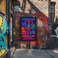 Vermont Neon Signage Celebration Cultural or Heritage Poster PosterGoat