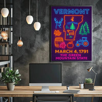 Vermont Neon Signage Celebration Cultural or Heritage Poster PosterGoat