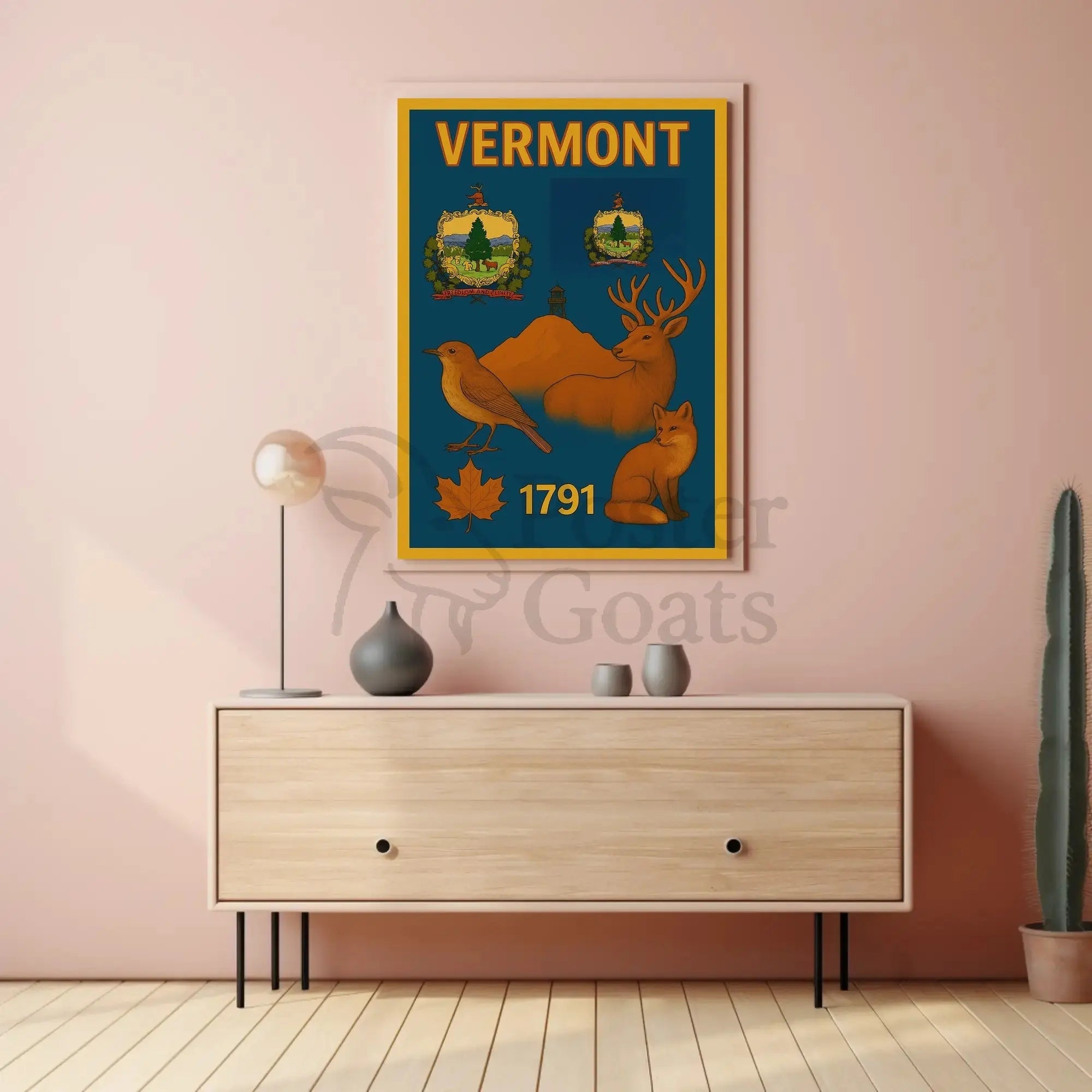 Vermont Vintage Nature Poster - Cultural or Heritage Poster PosterGoat