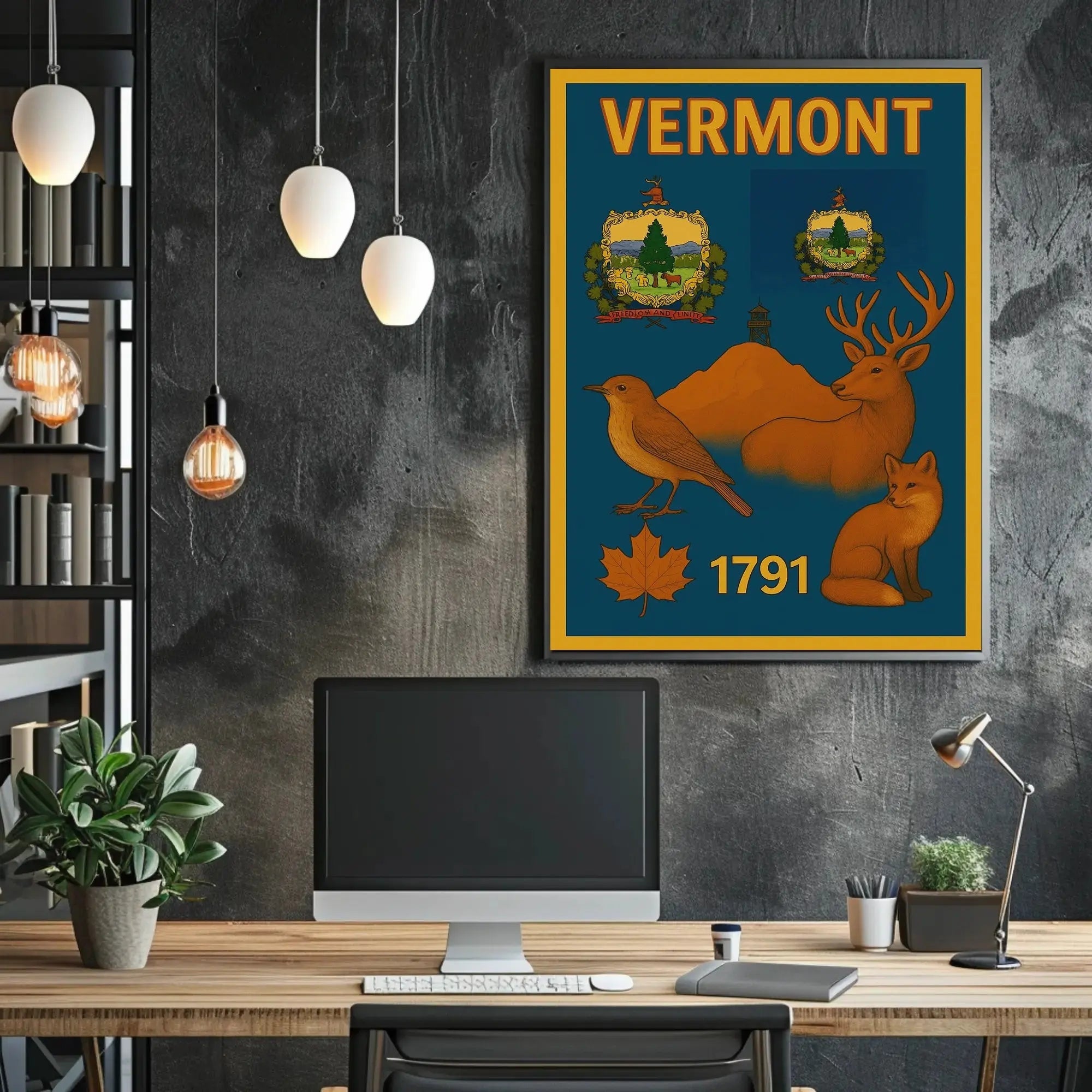 Vermont Vintage Nature Poster - Cultural or Heritage Poster PosterGoat
